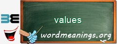 WordMeaning blackboard for values